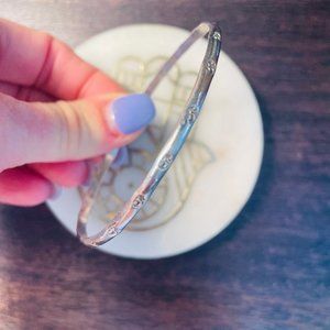 Sterling Silver Etched Bangle from Satya Jewelry